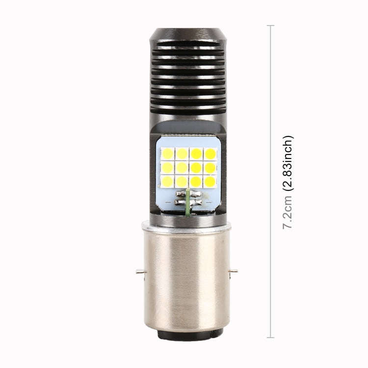 BA20D DC12V / 7.4W Motorcycle LED Headlight with 24LEDs SMD-3030 Lamp Beads (Yellow + White)