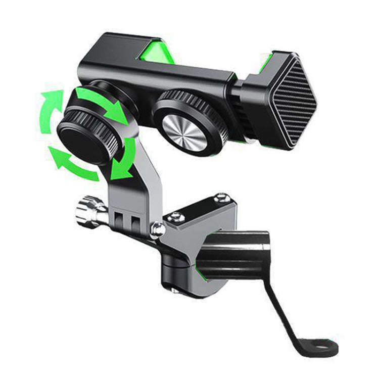 Motorcycle Spherical Compass Phone Holder, Rearview Mirror without Light (Green)