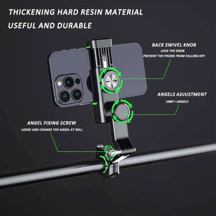 Motorcycle Spherical Compass Phone Holder, Rearview Mirror without Light (Green)