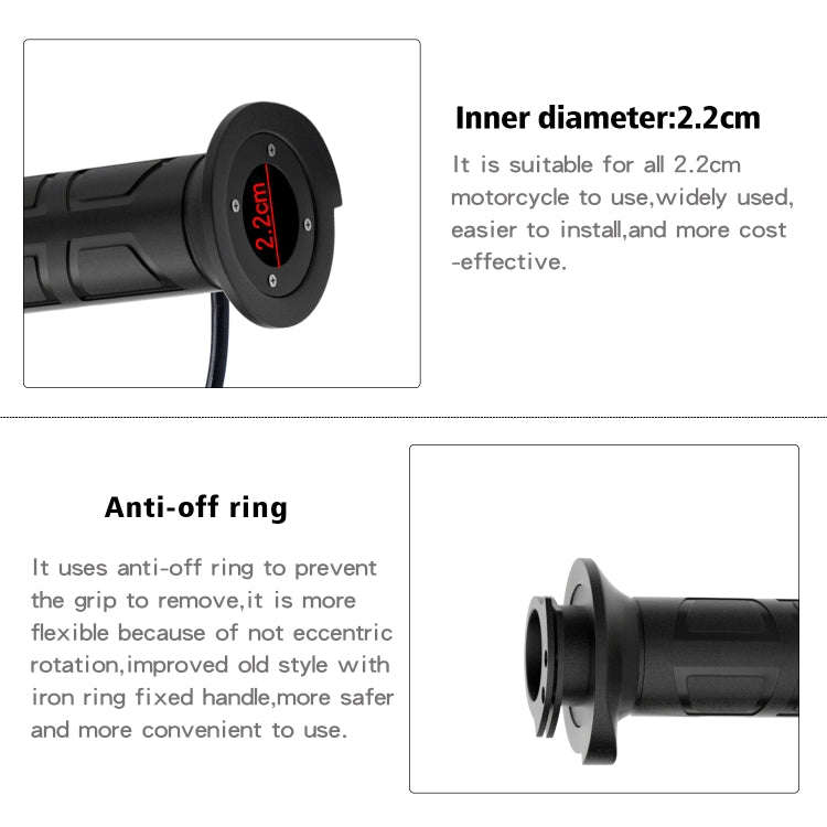WUPP ZH-983C1 Motorcycle Modified Intelligent Electric Heating Hand Cover Heated Grip Handlebar w...