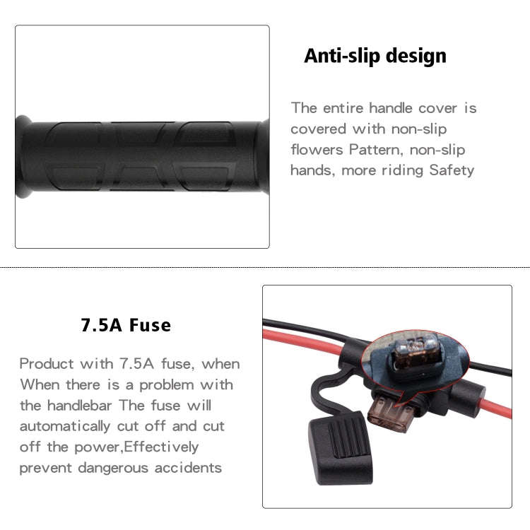 WUPP ZH-983C1 Motorcycle Modified Intelligent Electric Heating Hand Cover Heated Grip Handlebar w...