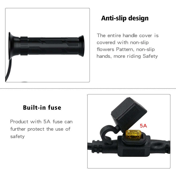 WUPP CS-990A1 Motorcycle Modified Intelligent Electric Heating Hand Cover Heated Grip Handlebar w...