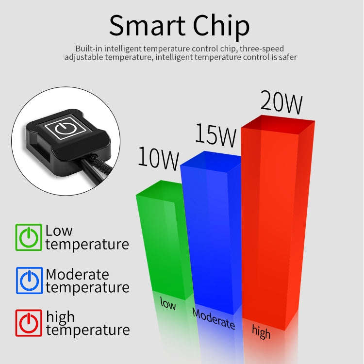 CS-974A1 Motorcycle Scooter Smart Three Gear Temperature Control Electric Hand Grip Cover Heated ...