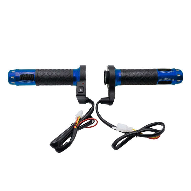 CS-764A2 12V Motorcycle Scooter Aluminum Alloy Electric Hand Grip Cover Heated Grip Handlebar(Blue)