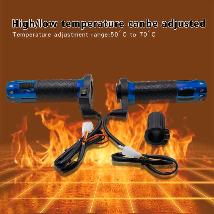 CS-764A2 12V Motorcycle Scooter Aluminum Alloy Electric Hand Grip Cover Heated Grip Handlebar(Blue)