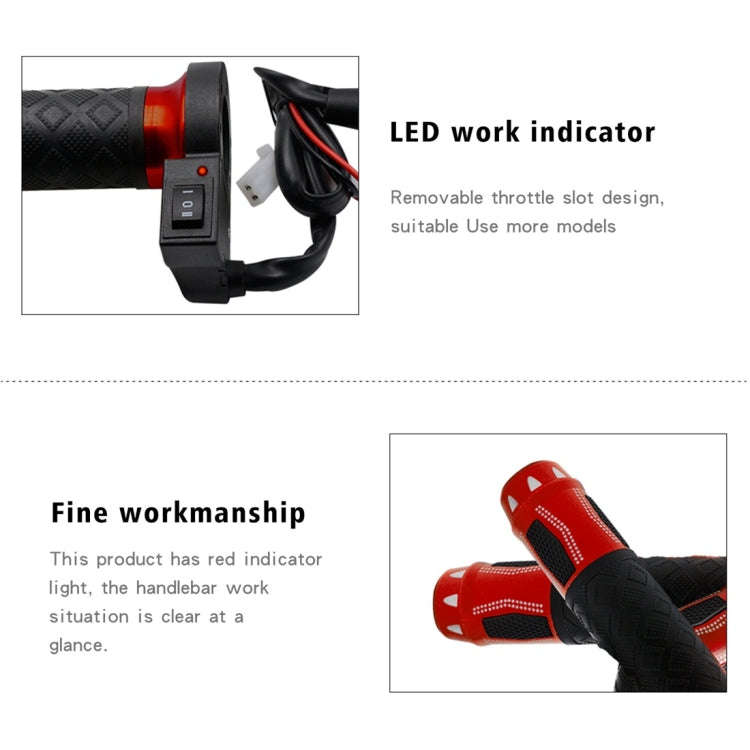 CS-764A1 12V Motorcycle Scooter Aluminum Alloy Electric Hand Grip Cover Heated Grip Handlebar (Red)