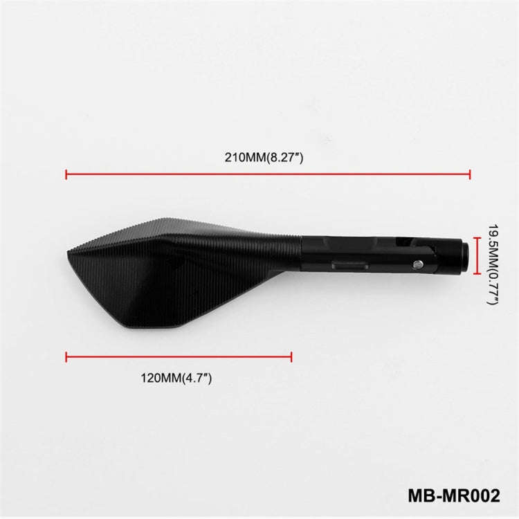 Modified Motorcycle Aluminium Alloy Rhombus Reflective Light Side Rearview Mirror (Black)