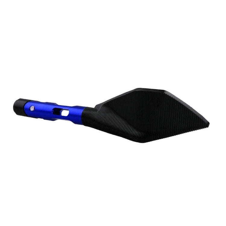 Modified Motorcycle Aluminium Alloy Rhombus Reflective Light Side Rearview Mirror (Blue)