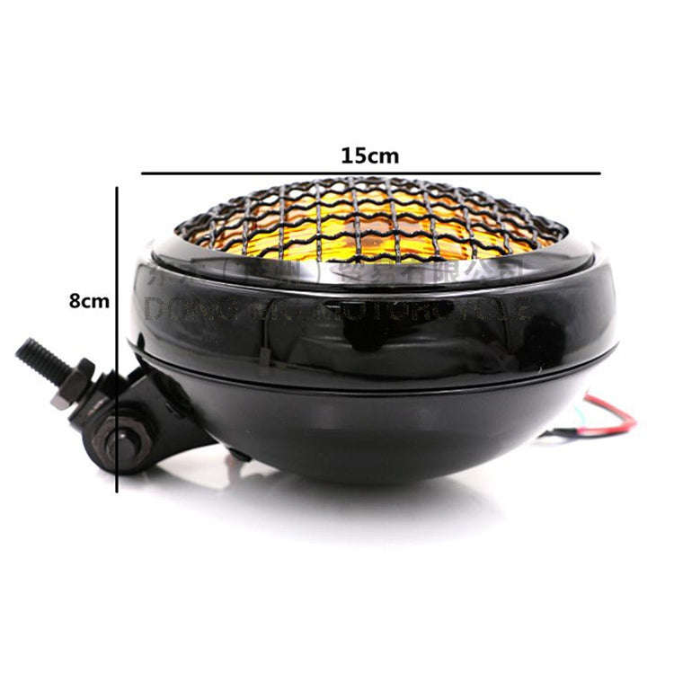 Motorcycle Black Shell Harley Headlight Retro Lamp LED Light Modification Accessories (White)