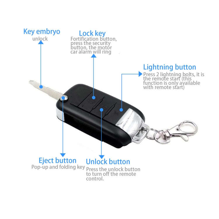 Motorcycle Smart Unidirectional Security Alarm System with Remote Control / Foldable Key, without...