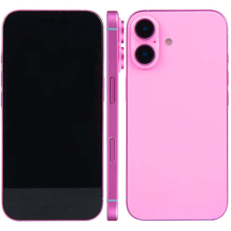 For iPhone 16 Black Screen Non-Working Fake Dummy Display Model (Pink)