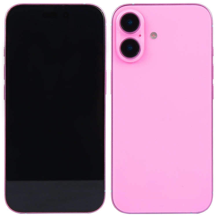 For iPhone 16 Black Screen Non-Working Fake Dummy Display Model (Pink)