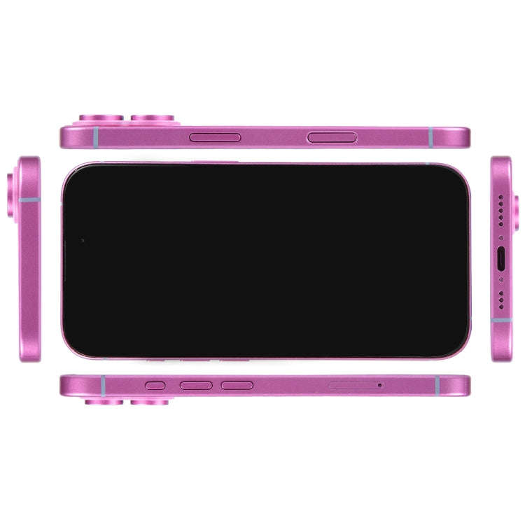For iPhone 16 Black Screen Non-Working Fake Dummy Display Model (Pink)