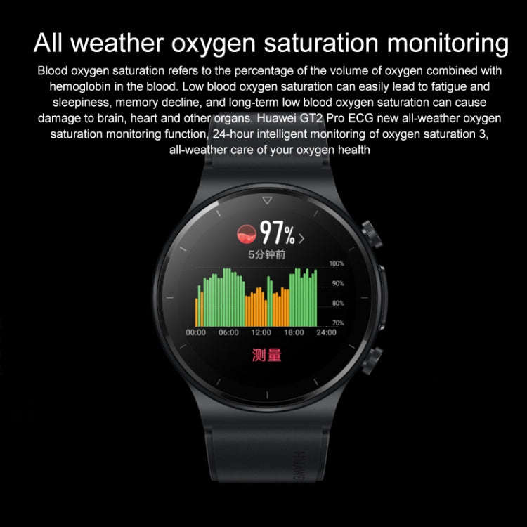 HUAWEI WATCH GT 2 Pro ECG Ver. Bluetooth Fitness Tracker Smart Watch 46mm Wristband, Kirin A1 Chi...