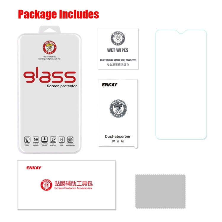 ENKAY Hat-prince 0.26mm 9H  2.5D Curved Edge Tempered Glass Film for OnePlus 6T & 7