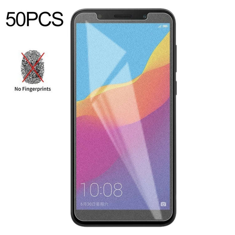 50 PCS Non-Full Matte Frosted Tempered Glass Film for Huawei Honor Play 7, No Retail Package