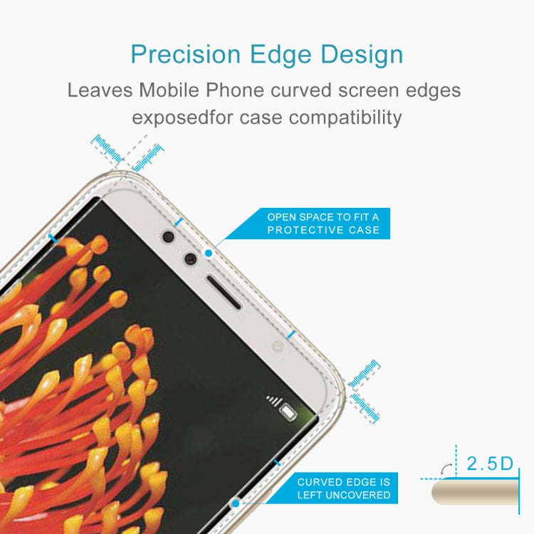 50 PCS 0.26mm 9H 2.5D Tempered Glass Film for Huawei Y6 2018, No Retail Package