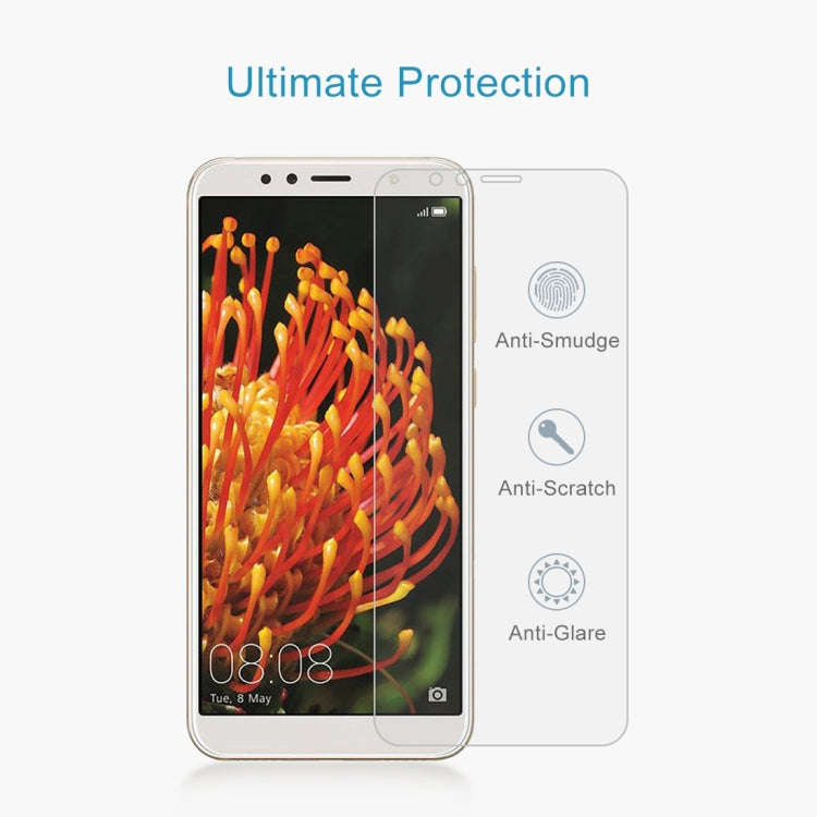 50 PCS 0.26mm 9H 2.5D Tempered Glass Film for Huawei Y6 2018, No Retail Package