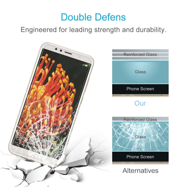50 PCS 0.26mm 9H 2.5D Tempered Glass Film for Huawei Y6 2018, No Retail Package
