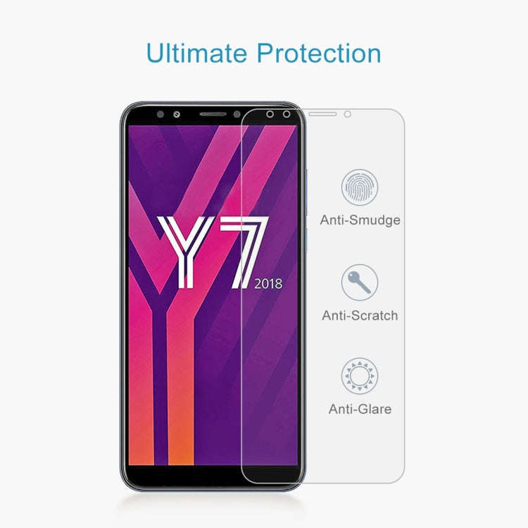 50 PCS 0.26mm 9H 2.5D Tempered Glass Film for Huawei Y7 2018, No Retail Package
