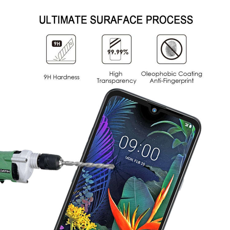 25 PCS 9H Full Screen Full Tempered Glass Film for LG X6 (2019) / Q60 / K50
