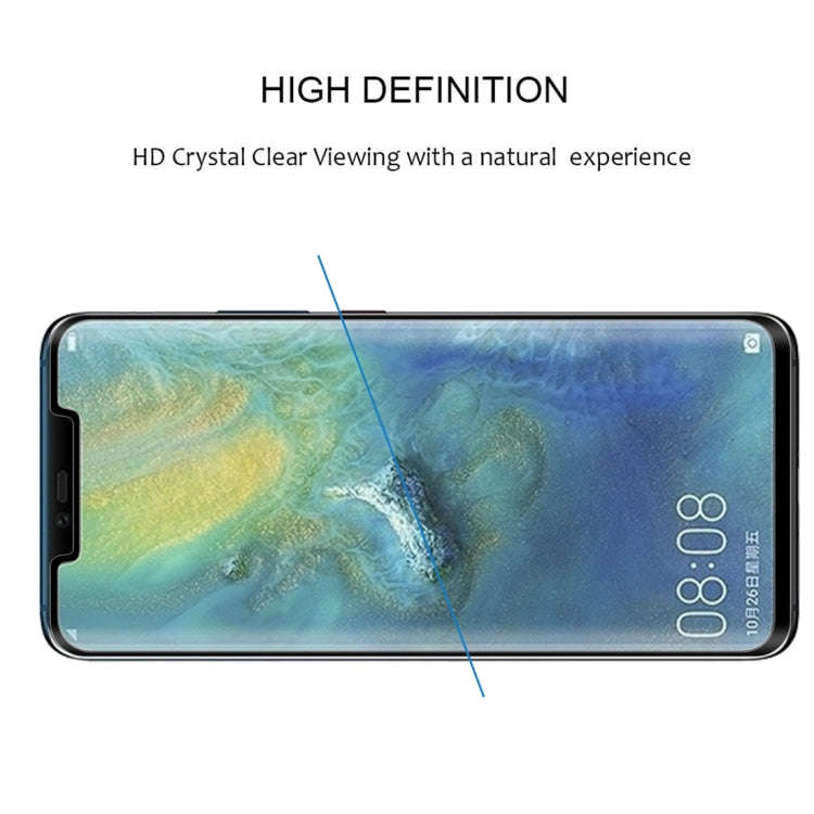25 PCS Full Glue 3D Curved Edge Full Screen Tempered Glass Film for Huawei Mate 20 Pro (Black)