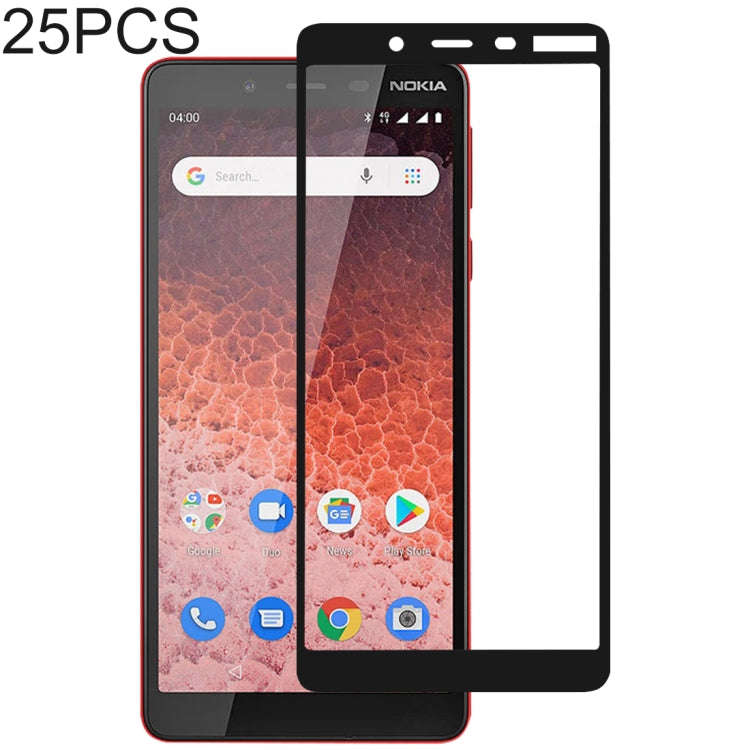 25 PCS Full Glue Full Cover Screen Protector Tempered Glass film for Nokia 1 Plus