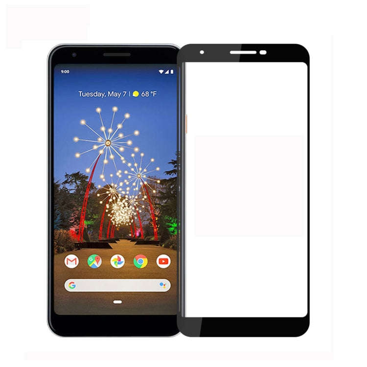 PINWUYO 9H 2.5D Full Screen Tempered Glass Film for Google Pixel 3a (Black)
