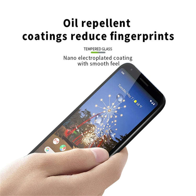 PINWUYO 9H 2.5D Full Screen Tempered Glass Film for Google Pixel 3a (Black)