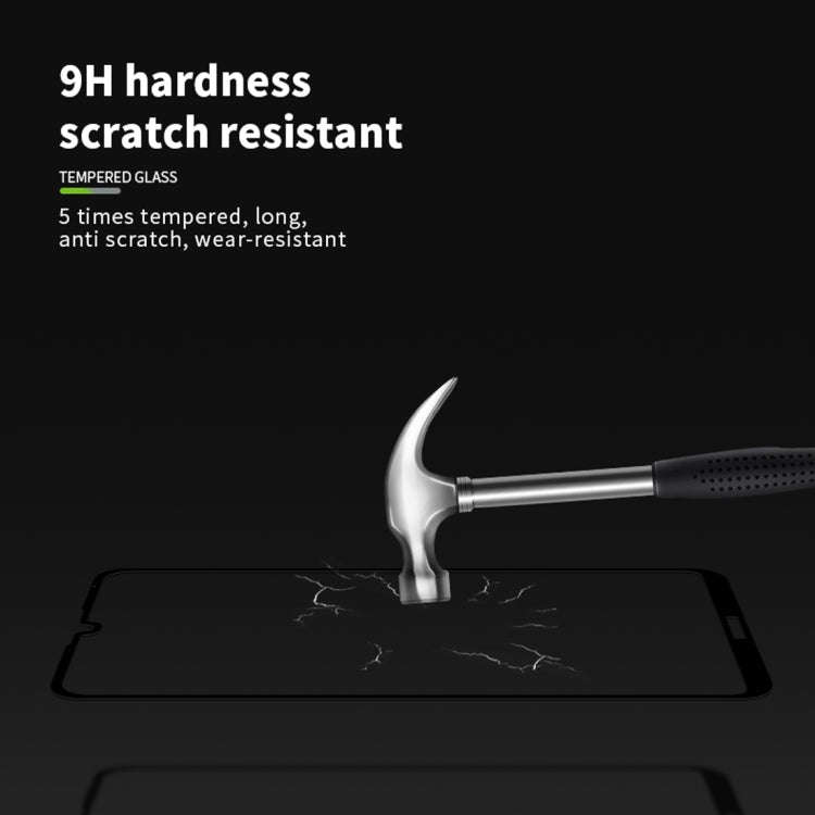 PINWUYO 9H 2.5D Full Screen Tempered Glass Film for Huawei Y5 (2019) (Black)