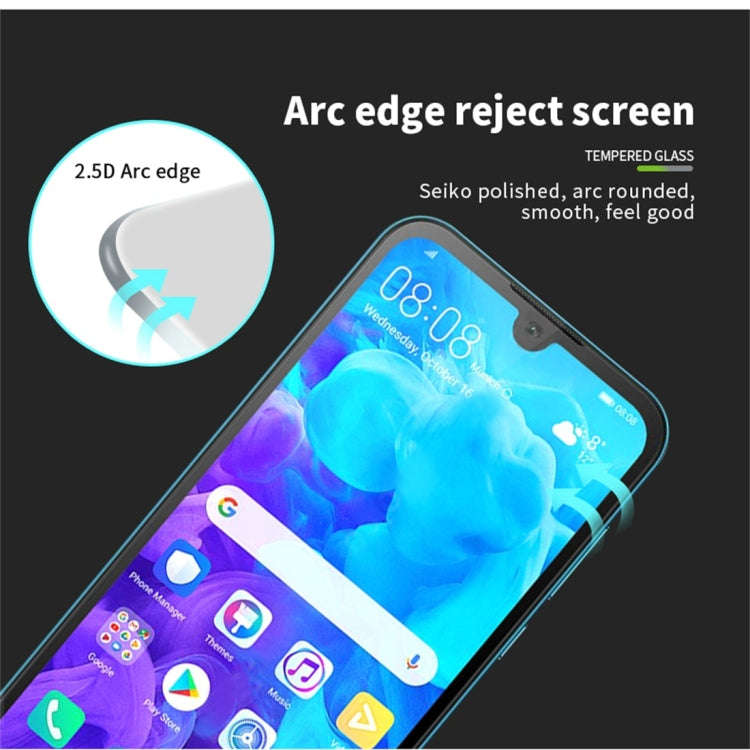 PINWUYO 9H 2.5D Full Screen Tempered Glass Film for Huawei Y5 (2019) (Black)