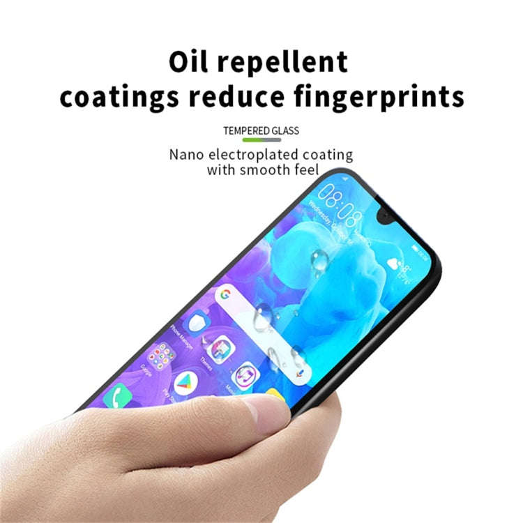 PINWUYO 9H 2.5D Full Screen Tempered Glass Film for Huawei Y5 (2019) (Black)
