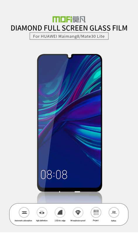 MOFI 9H 2.5D Full Glue Tempered Glass Film for Huawei  Honor 20(Black)