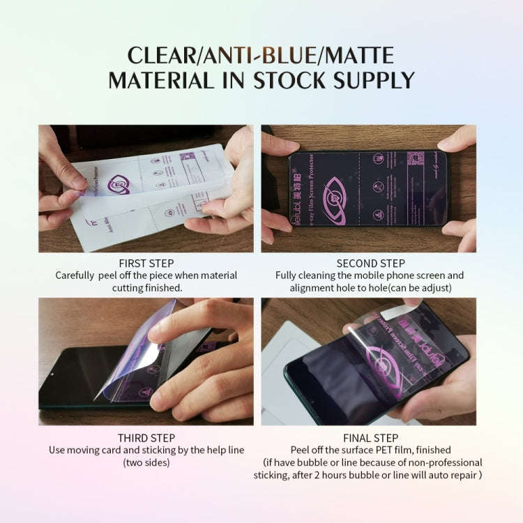 50 PCS 30 x 20cm Tablet Anti Blue-ray TPU Soft Hydrogel Film Supplies for Intelligent Protector C...