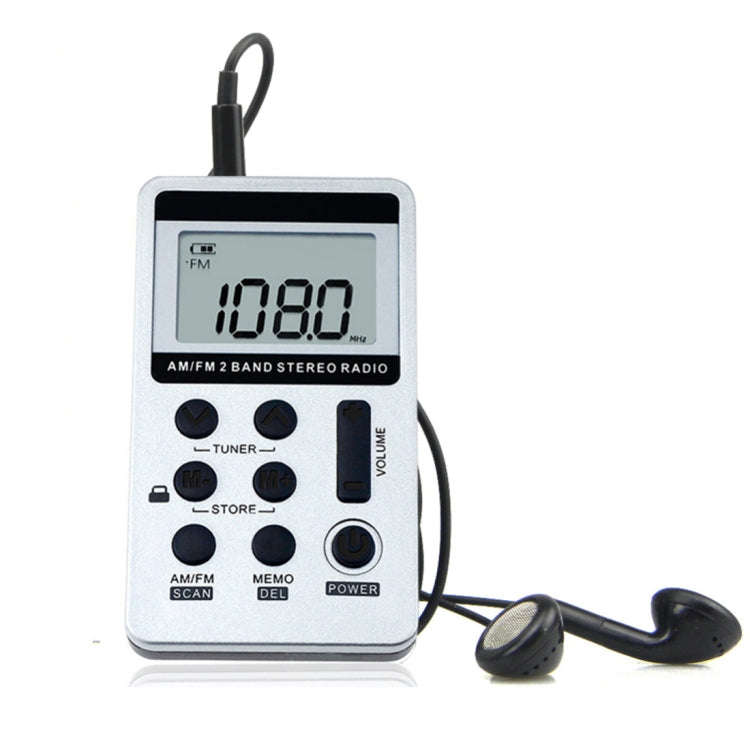 Portable AM / FM Two Bands Rechargeable Stereo Radio Mini Receiver with & LCD Screen & Earphone J...