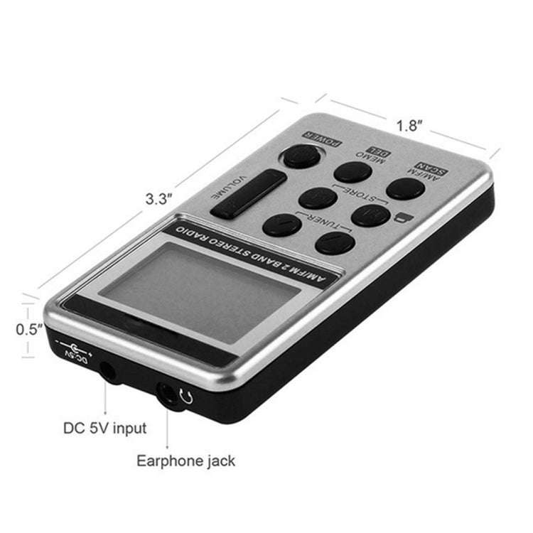 Portable AM / FM Two Bands Rechargeable Stereo Radio Mini Receiver with & LCD Screen & Earphone J...