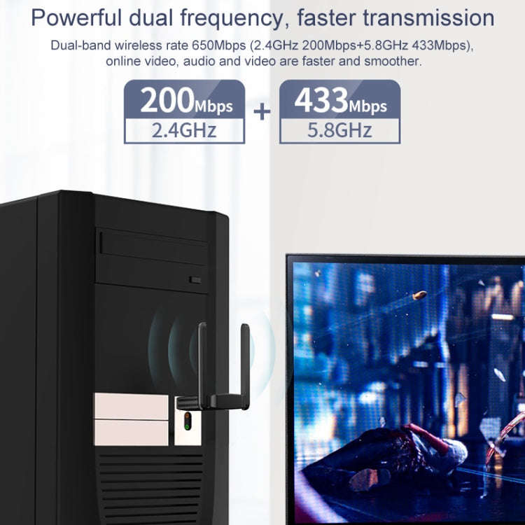 COMFAST CF-822AC 600Mbps 5G Dual-band Wifi USB Network Adapter Receiver