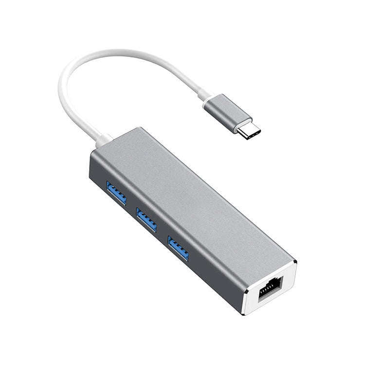 USB-C / Type-C to Gigabit Ethernet RJ45 & 3 x USB 3.0 Adapter Converter HUB, Computer External Ta...