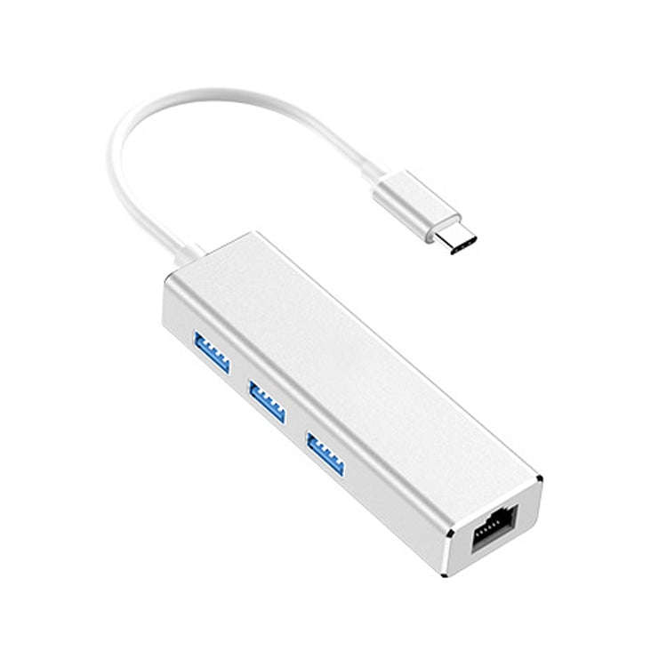 USB-C / Type-C to Gigabit Ethernet RJ45 & 3 x USB 3.0 Adapter Converter HUB, Computer External Ta...