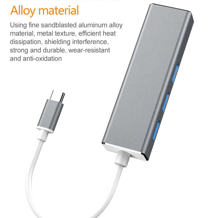 USB-C / Type-C to Gigabit Ethernet RJ45 & 3 x USB 3.0 Adapter Converter HUB, Computer External Ta...