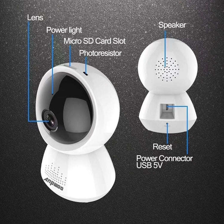 Anpwoo AP005 2.0MP 1080P 1/2.7 inch CMOS HD WiFi IP Camera, Support Motion Detection / Night Visi...