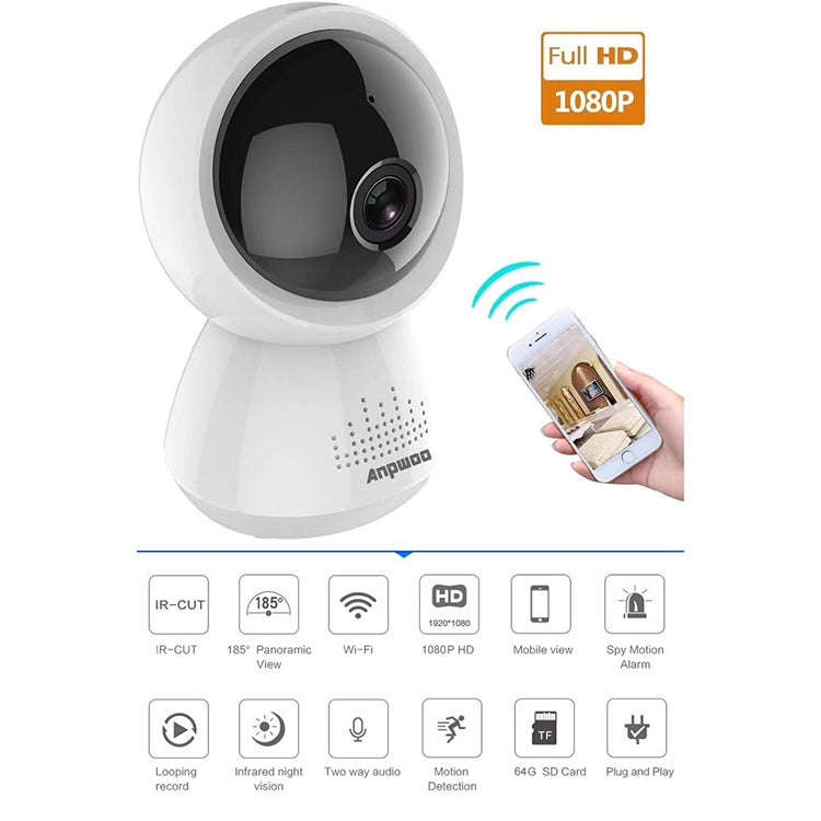 Anpwoo AP005 2.0MP 1080P 1/2.7 inch CMOS HD WiFi IP Camera, Support Motion Detection / Night Visi...