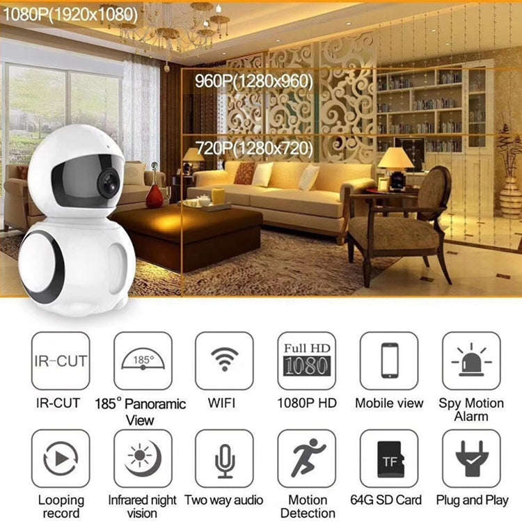 Anpwoo AP006 2.0MP 1080P 1/2.7 inch HD WiFi IP Camera, Support Motion Detection / Night Vision(Wh...