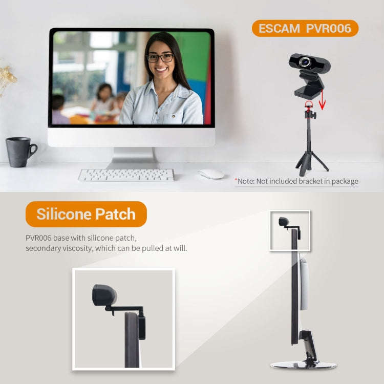 ESCAM PVR006 HD 1080P USB2.0 HD Webcam with Microphone for PC