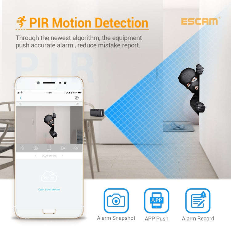 ESCAM G18 1080P Full HD Rechargeable Battery WiFi IP Camera, Support Night Vision / PIR Motion De...