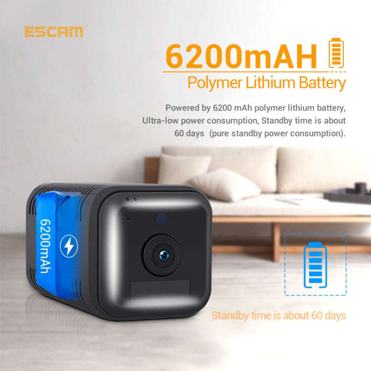 ESCAM G18 1080P Full HD Rechargeable Battery WiFi IP Camera, Support Night Vision / PIR Motion De...