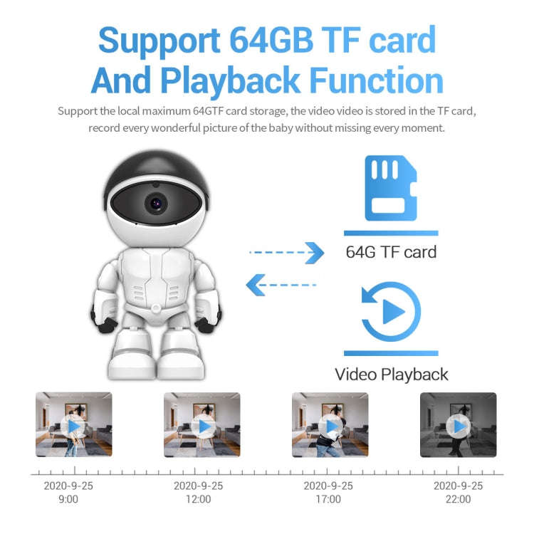ESCAM PT205 HD 1080P Robot WiFi IP Camera, Support Motion Detection / Night Vision, IR Distance: ...
