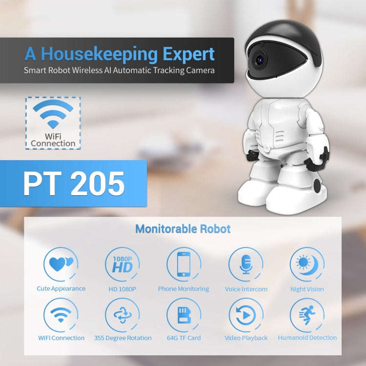 ESCAM PT205 HD 1080P Robot WiFi IP Camera, Support Motion Detection / Night Vision, IR Distance: ...