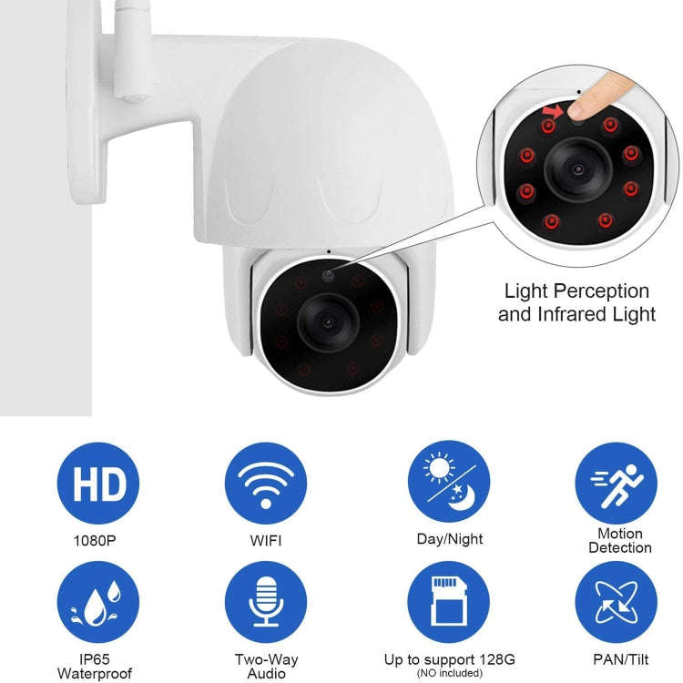 Tuya QX45 1080P Full HD IP65 Waterproof 2.4G Wireless IP Camera, Support Motion Detection & Two-w...