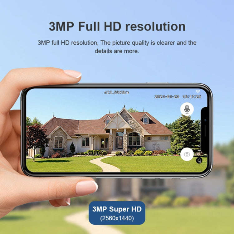 QX55 3.0 Million Pixels IP65 Waterproof 2.4G Wireless IP Camera, Support Motion Detection & Two-w...